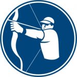 Archer Bow Arrow Circle Icon Stock Photo