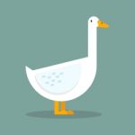 White Goose Flat Style Stock Photo