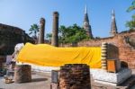 Buddha Statue Poses In The Sleep Stock Photo