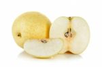 Yellow Pear Isolated On The White Background Stock Photo