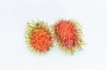 Rambutan On A White Background Stock Photo