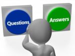 Questions Answers Buttons Show Problem Or Knowledge Stock Photo