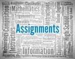 Assignments Word Indicates Homework Tasks And Exercise Stock Photo