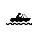 Man On A Boat Icon  Illustration On White Background Stock Photo