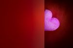 Pink Heart With Red Background Blank Space For A Valentine's Day Stock Photo