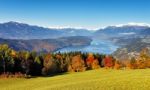 Sunny Autumn Day On The Lake In Mountains Of South Austria Stock Photo