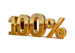 3d Gold 100 Hundred Percent Discount Sign Stock Photo