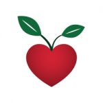 Heart Love Young Plant Flat Icon  Illustration Stock Photo