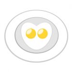 Heart Fried Eggs Stock Photo