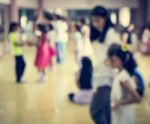 Blurred Children Are In Dancing Class Stock Photo