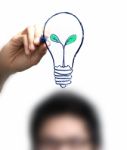 Drawing Conservation Lightbulb Stock Photo