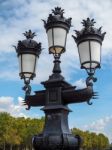 Old Lamppost In Place Des Quincones Bordeaux Stock Photo