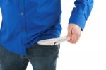 Man Emptying His Pocket Stock Photo