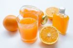 Orange Juice Isolated On White Background Stock Photo