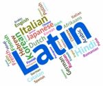 Latin Language Represents Wordcloud Vocabulary And Lingo Stock Photo