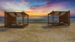 Bamboo Tent On The Beach Stock Photo