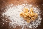 Fettuccine Pasta Italian Food Still Life Rustic Stock Photo