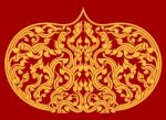 Thai Art Pattern On Red Background Stock Photo