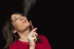 Electronic Cigarette And Smoke Stock Photo