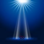 Hearts Stage Represents Beam Of Light And Glow Stock Photo