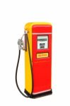 Vintage Gasoline Fuel Pump ,clipping Path Stock Photo