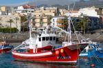 Boats Moored In San Juan Harbour Tenerife Stock Photo