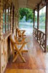 Wooden Chair On An Exterior Stock Photo