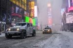 Times Square X Snow 2018, Manhattan, Ny Stock Photo