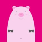 Cute Fat Pink Pig Stock Photo