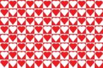 Wrapping A Valentines Gift On Red,pattern With Red Hearts For Wrapping Paper,happy Valentine's Day Greeting Card  Illustration Stock Photo