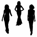 Fashion Silhouette Girls Stock Photo