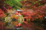 Daigoji Temple With Autumn Foliage Leaves Stock Photo