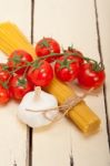 Italian Basic Pasta Ingredients Stock Photo