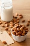 Almond Milk Organic Healthy Nut Vegan Vegetarian Drink Stock Photo