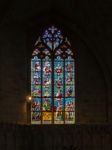 Stained Glass Window In The Basilica St Seurin In Bordeaux Stock Photo