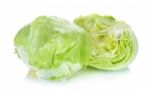 Fresh Lettuce Isolated On The White Background Stock Photo