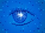 Background Blue Means Human Eye And Design Stock Photo