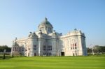 The Ananta Samakhom Throne Hall On Green Field In Bangkok Stock Photo