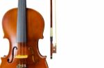 The Violin On White Background For Isolated With Clipping Path Stock Photo