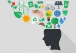 Human Head With Ecology Icons Stock Photo