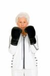 Woman With Boxing Gloves Stock Photo