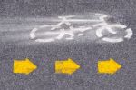 Bicycle Sign On Road Stock Photo