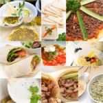 Arab Middle Eastern Food Collage Stock Photo