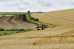 Agricultural Work With Tractor Stock Photo