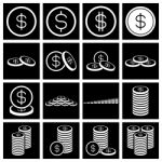 Money Coin Icon Set.  Illustration Stock Photo