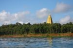 Gold Buddha Gaya Near A River Stock Photo