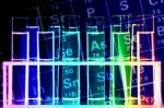 Chemical Reagents And Periodic Table Stock Photo