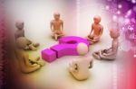 3d People In Meditation Stock Photo