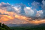 Pienza, Tuscany/italy - May 19 : Farmland Below Pienza In Tuscan Stock Photo