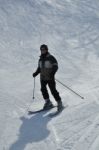 Skier In Powder Snow Stock Photo